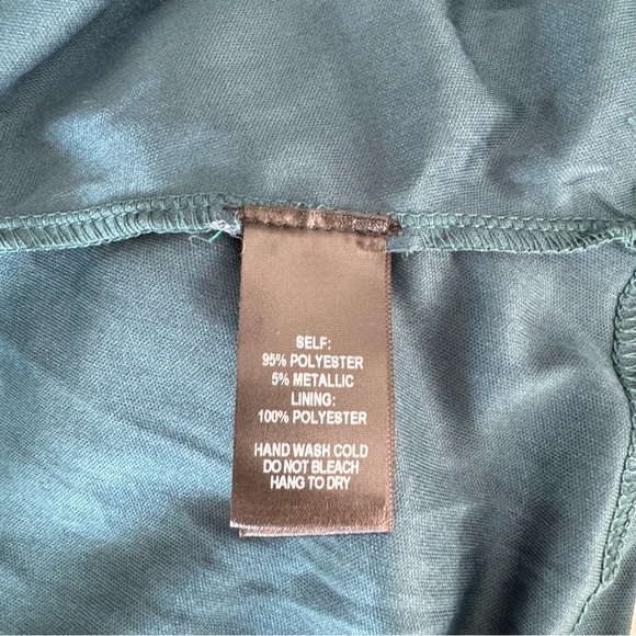 Lulu’s Ailey Gold and Teal Blue Skater Dress - Picture 7 of 8